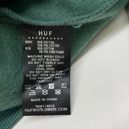 HUF ハフ グリーン コットン プルオーバー パーカー トップス