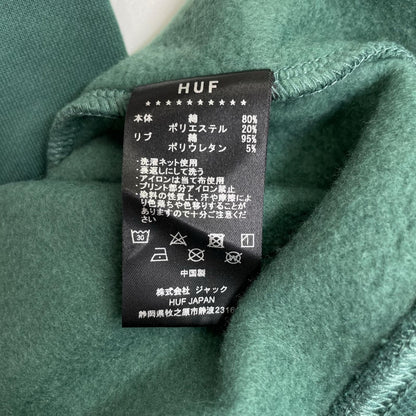 HUF ハフ グリーン コットン プルオーバー パーカー トップス