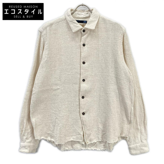 163SH10 White Cotton Shirt Jacket L Men's