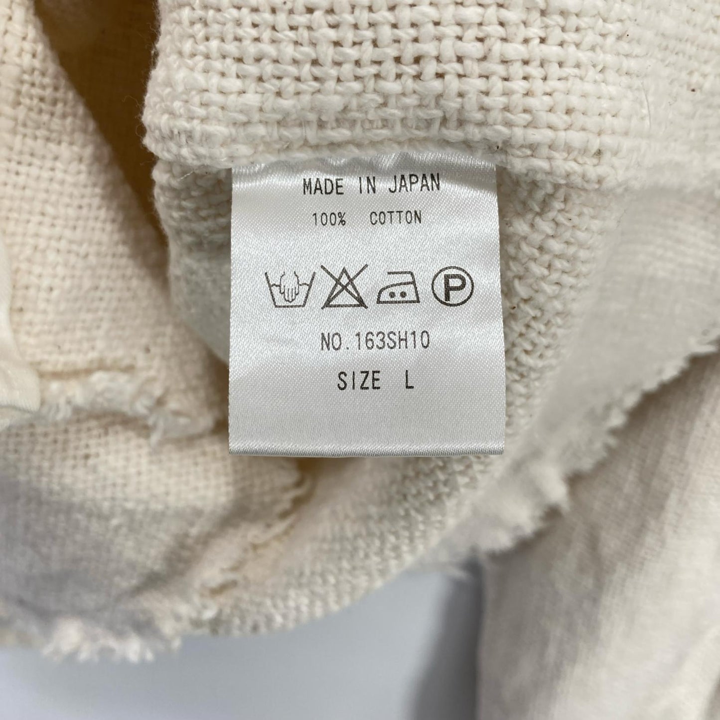 163SH10 ﾎﾜｲﾄ ｺｯﾄﾝ ｼｬﾂｼﾞｬｹｯﾄ ジャケット L