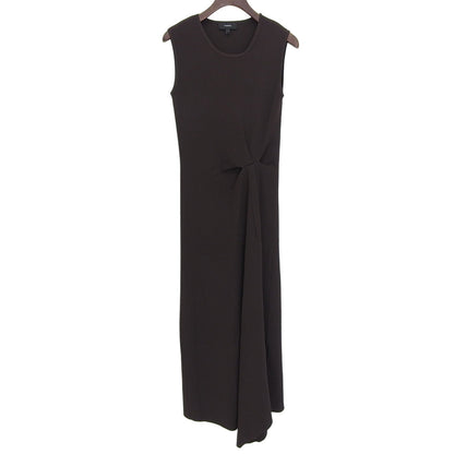 Theory Sleeveless Ribbed Tucked Dress One-piece Women's Brown S 0305716 Dress