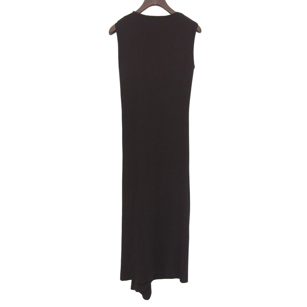 Theory Sleeveless Ribbed Tucked Dress One-piece Women's Brown S 0305716 Dress