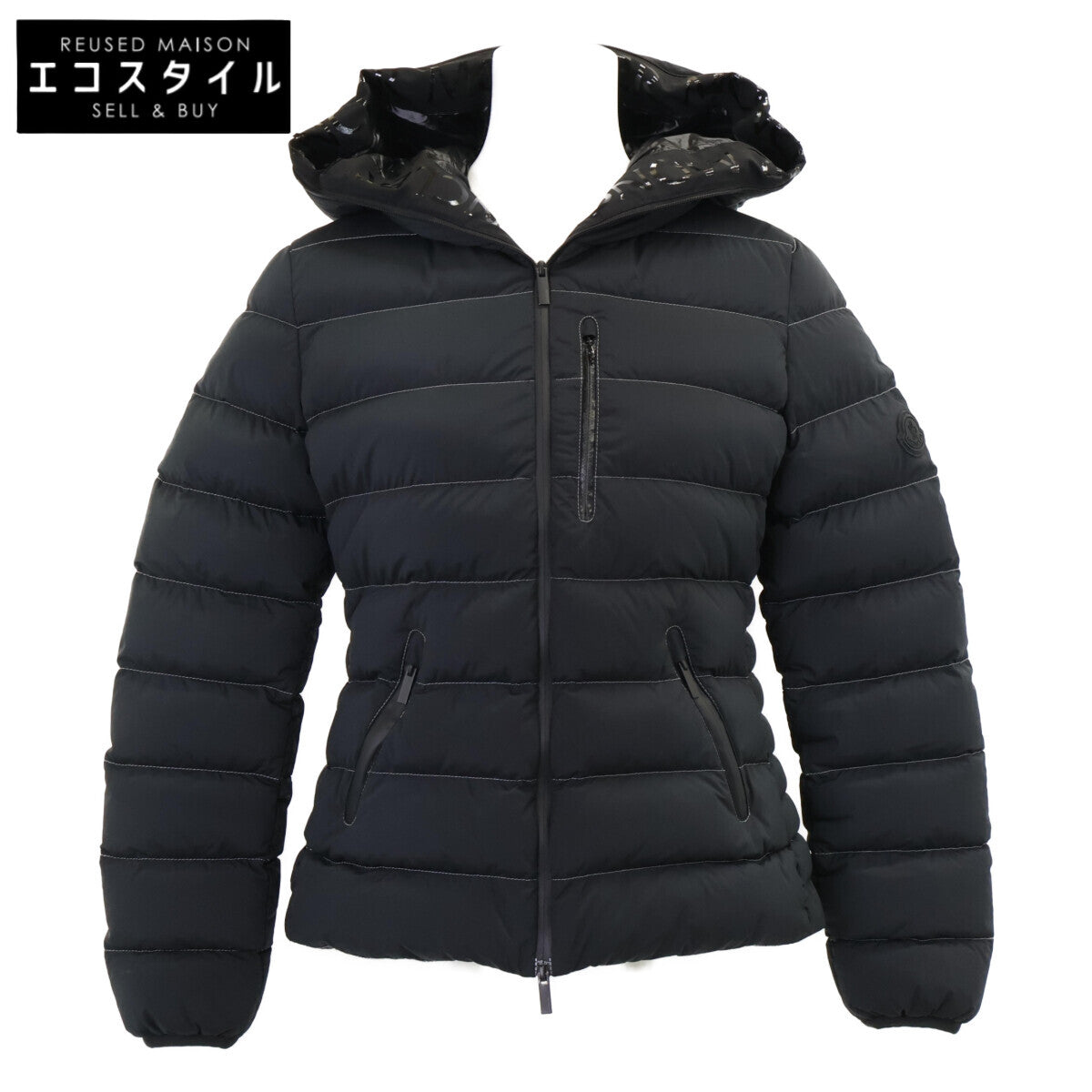 23 HERBE Lettering Logo Short Down Jacket O Women's