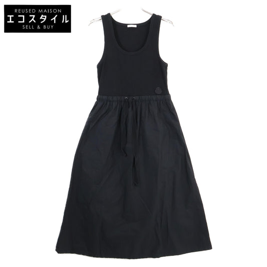 MONCLER 2023 Black VESTITO Rib-Knit Sleeveless Dress