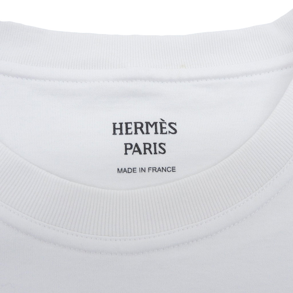 HERMES エルメス 美品 ポケットデザイン Tシャツ トップス レディース ホワイト 36 47-7703 トップス