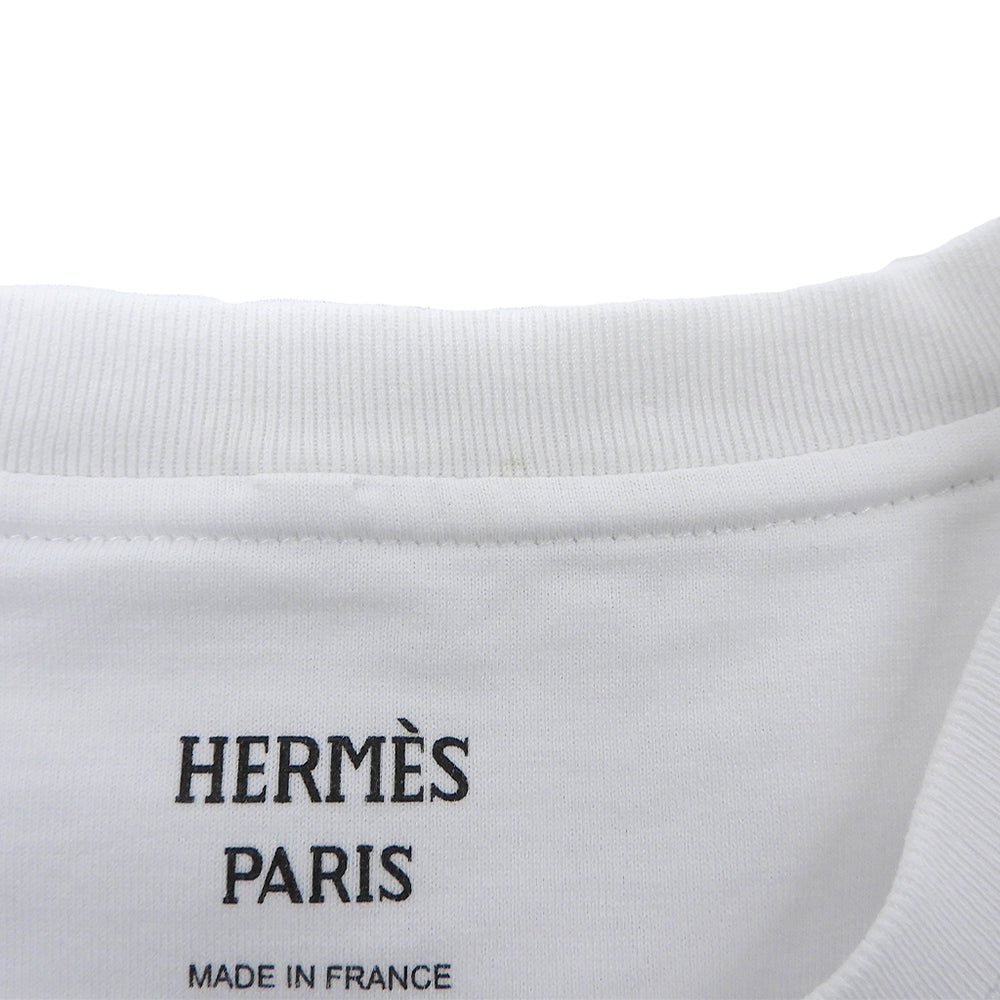 HERMES エルメス 美品 ポケットデザイン Tシャツ トップス レディース ホワイト 36 47-7703 トップス