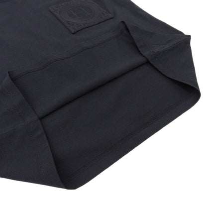 HERMES エルメス 美品 コットン 胸デザイン Tシャツ トップス レディース ブラック 36 47-7703 トップス