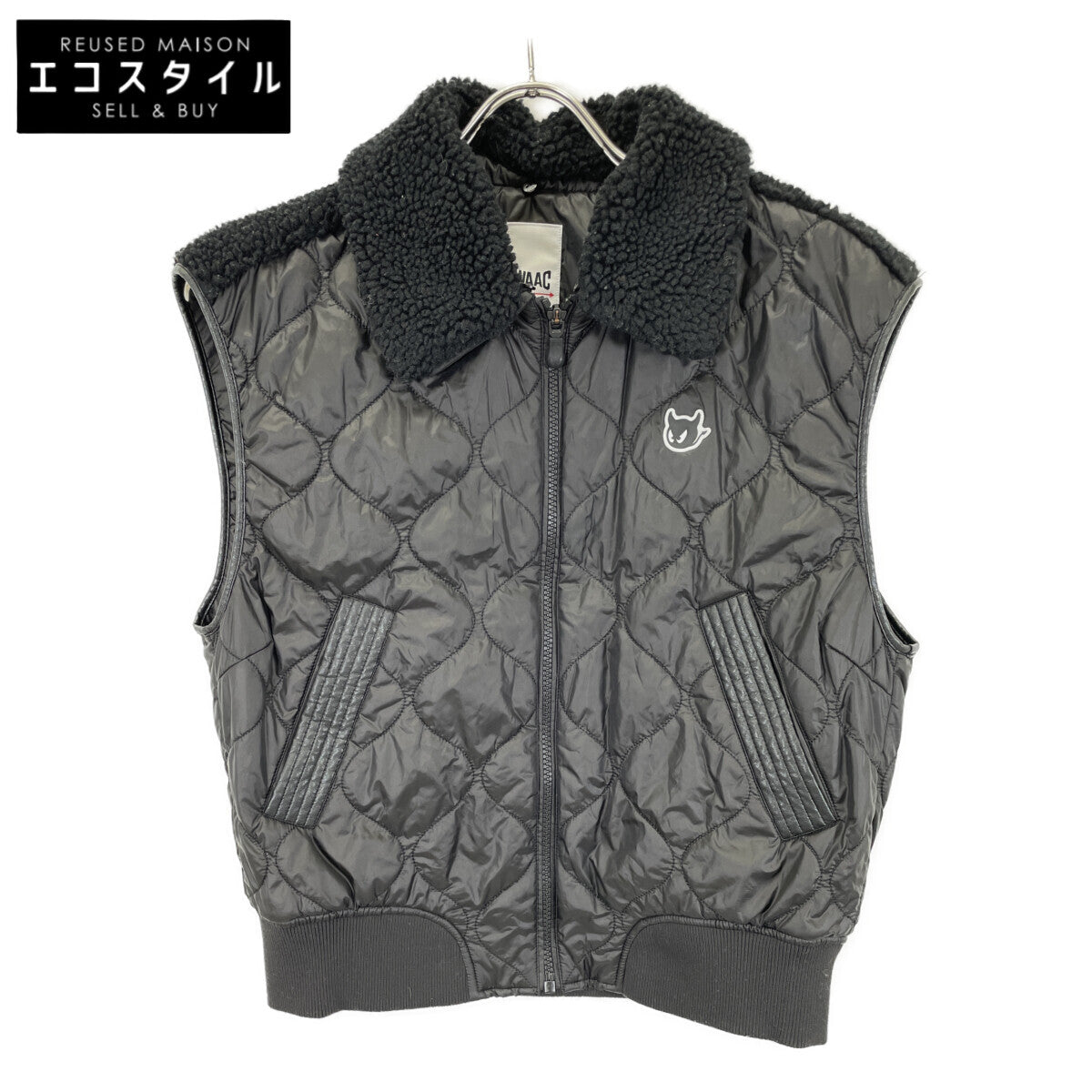 [Excellent Condition] WWVAW23701 Quilted Vest with Boa Collar, Padded, Size 2, Men's