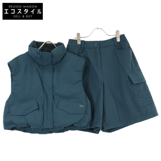 绿色拉链短款羽绒马甲/中裤套装 西服套装 S/26 女士