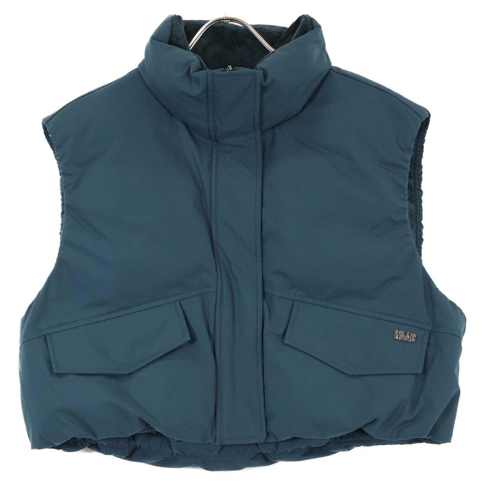 GREEN Zip-up Short Length Down Vest/Half Pants Set-up Suit Set-up S/26 Ladies