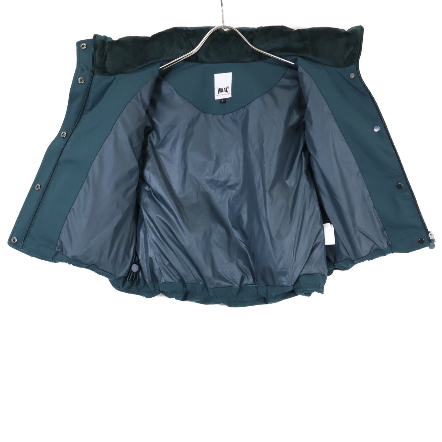 GREEN Zip-up Short Length Down Vest/Half Pants Set-up Suit Set-up S/26 Ladies