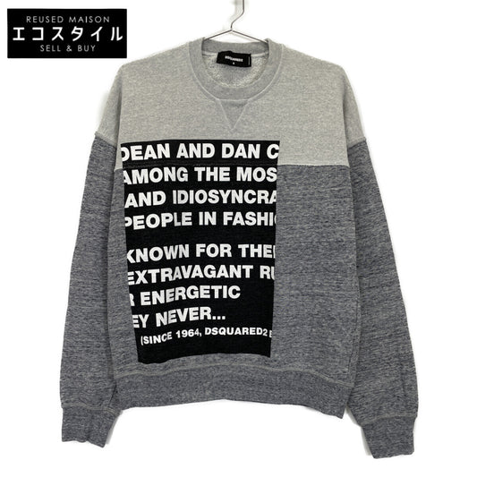 DSQUARED2 ディースクエアード S74GU0516 グレー ドッキング スウェットシャツ トップス