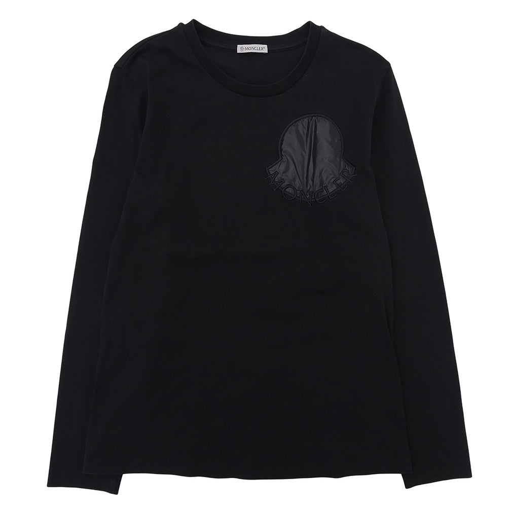 MONCLER モンクレール 美品 コットン ロゴ L/S ロンT トップス レディース ブラック XS トップス