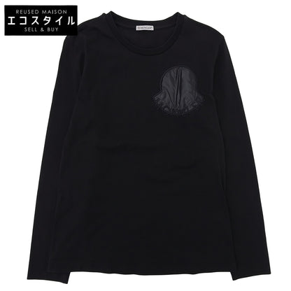 MONCLER モンクレール 美品 コットン ロゴ L/S ロンT トップス レディース ブラック XS トップス