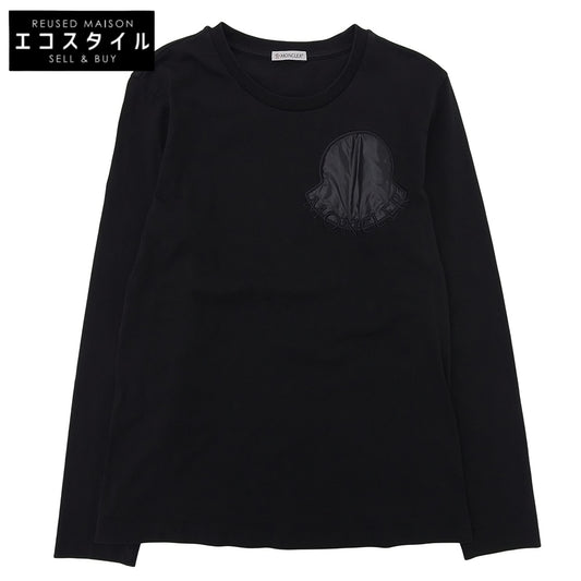MONCLER 蒙口 美品 棉质 Logo 长袖T恤 上衣 女士 黑色 XS 上衣