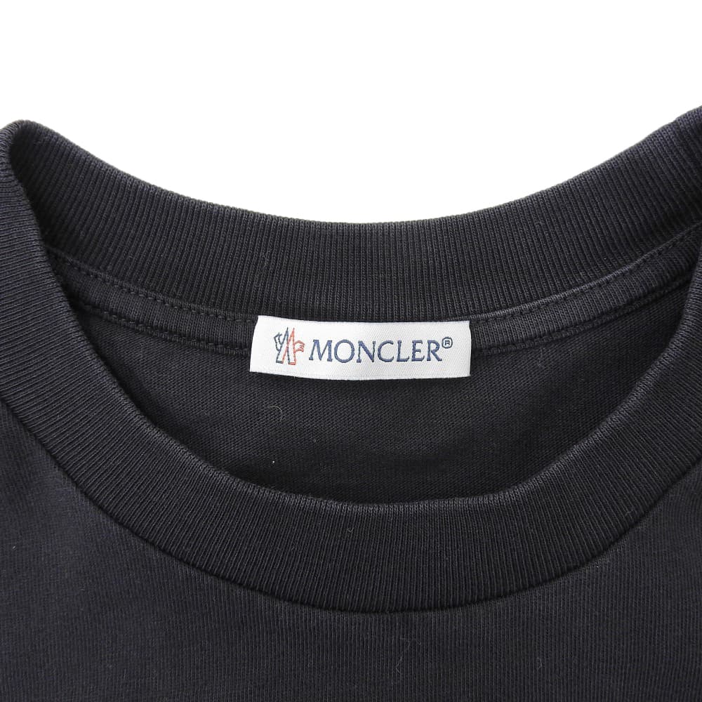 MONCLER モンクレール 美品 コットン プリント Tシャツ トップス レディース ブラック XS トップス