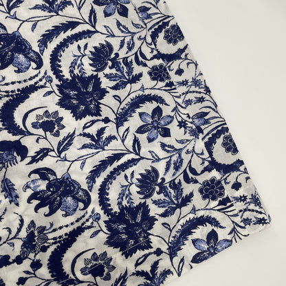 MARIHA Navy Floral Print Switching Dress "Night Beach" Sleeveless Dress
