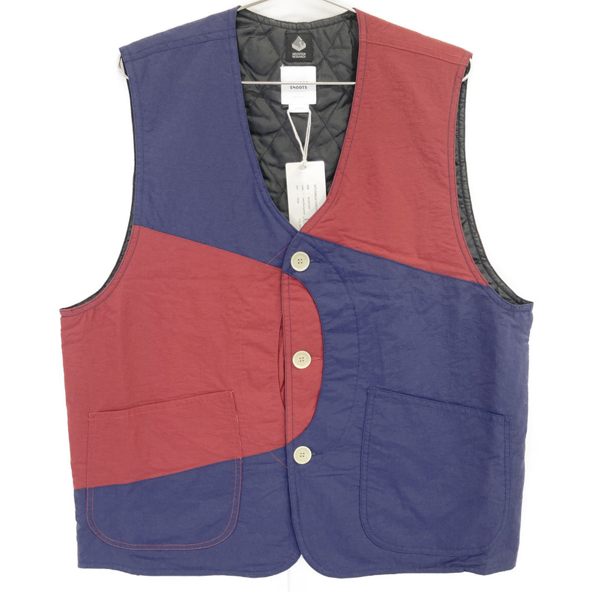 M2401006 NAVY x BURGUNDY B.P'S PANELED HUNTING VEST L Men's
