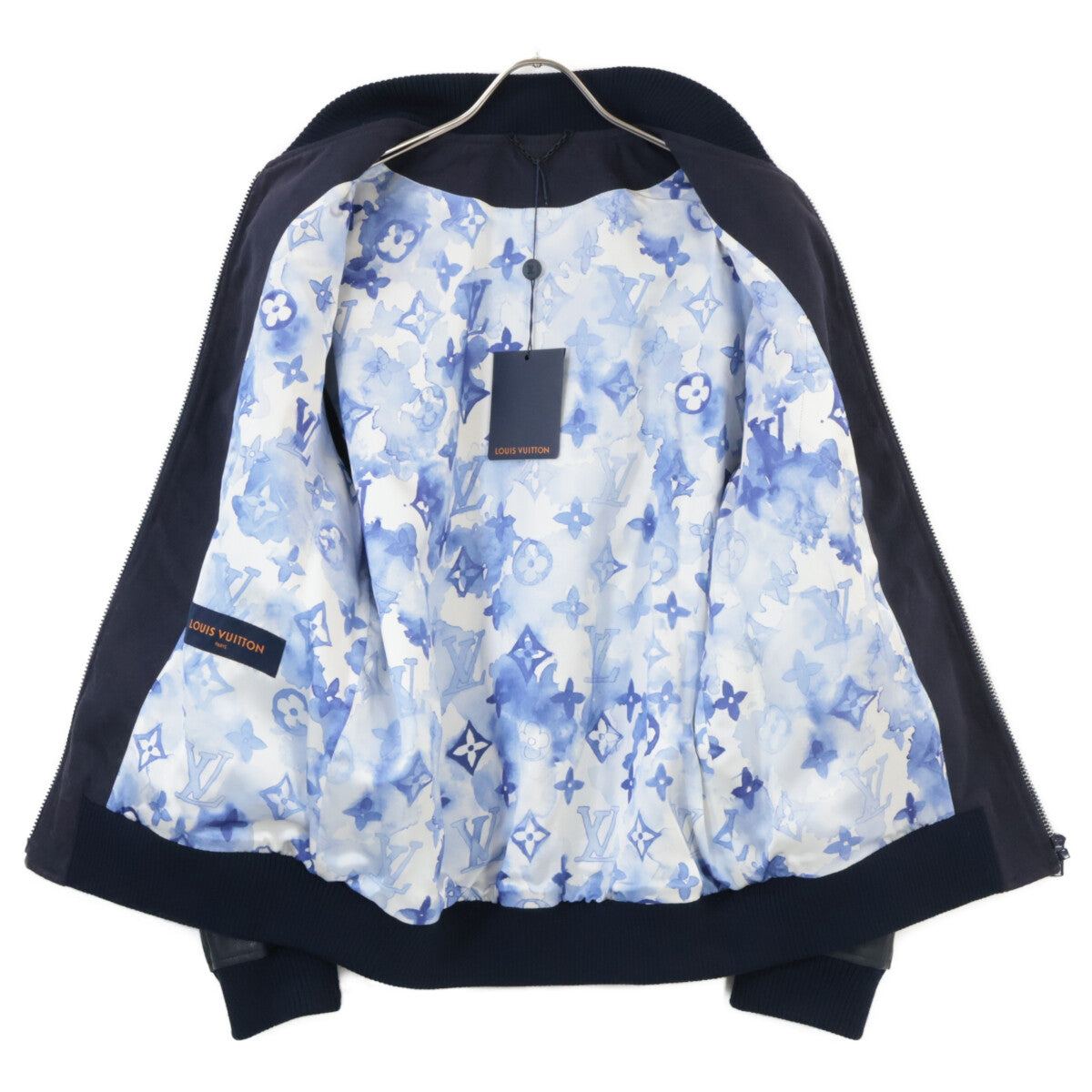 LOUIS VUITTON ルイヴィトン 【新品同様/国内正規】HLL08WD17 レザー×モノグラムデニム 切替ジップアップブルゾン/ ジャケット