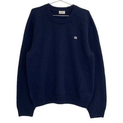 CELINE 2AC85048T Gray Wool-Cashmere Triomphe Crewneck Sweater Top