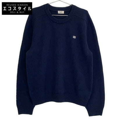 CELINE 2AC85048T Gray Wool-Cashmere Triomphe Crewneck Sweater Top