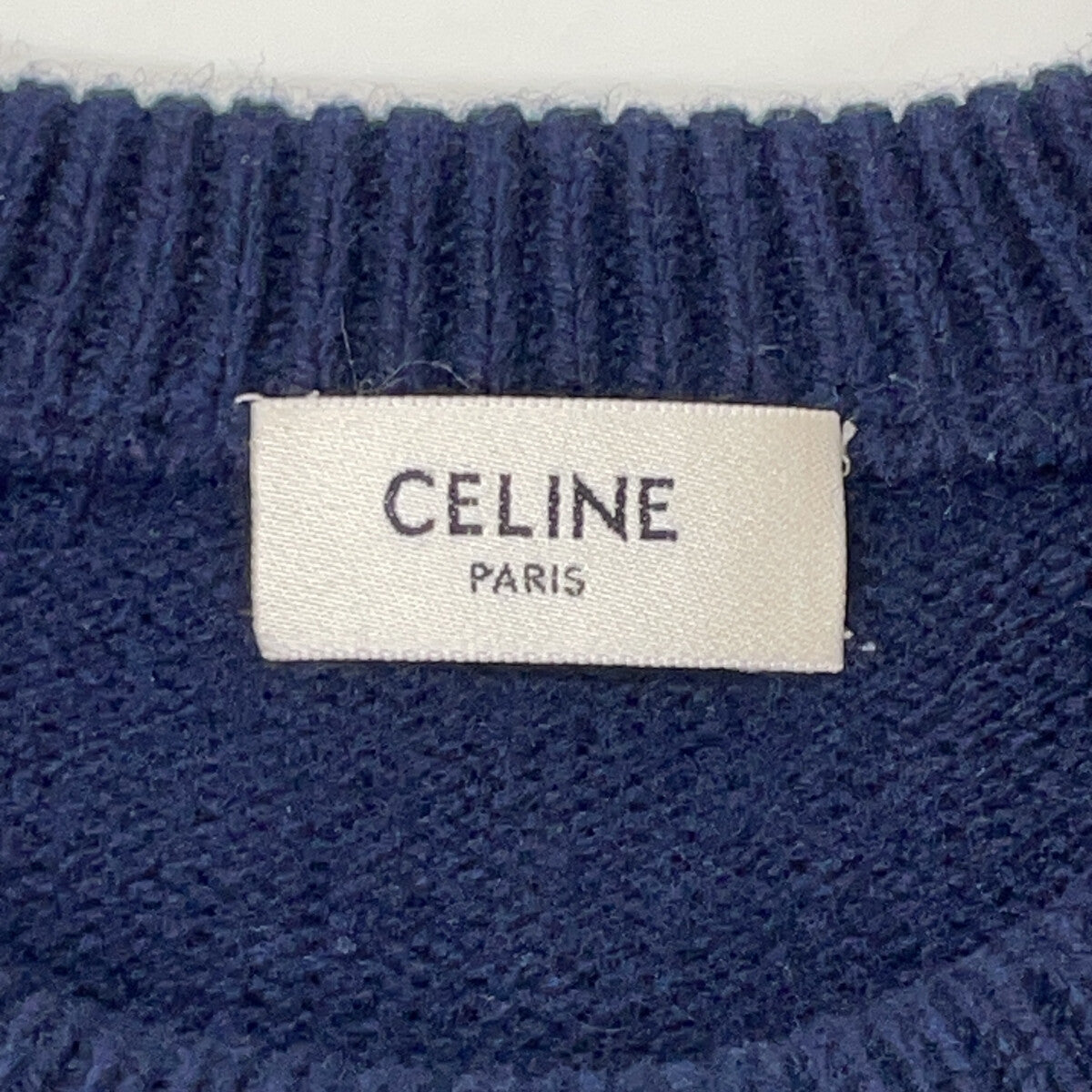 CELINE 2AC85048T Gray Wool-Cashmere Triomphe Crewneck Sweater Top