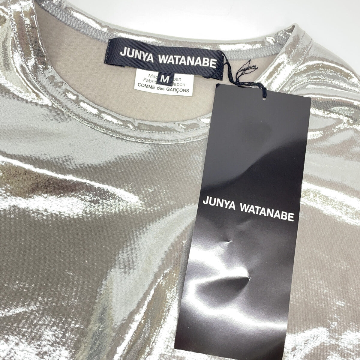 COMME des GARÇONS JUNYA WATANABE JO-T015 2024 Silver Metallic T-Shirt Top