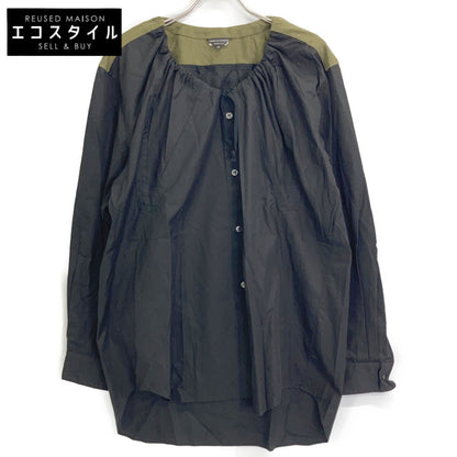 COMMEdesGARCONS HOMME PLUS 川久保玲男装 PP-B021 25年款 黑色×卡其色 拼接衬衫 上衣