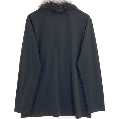 COMME des GARÇONS HOMME PLUS PL-T009 Black 2023 Fur Trim Long Cut-and-Sew Top
