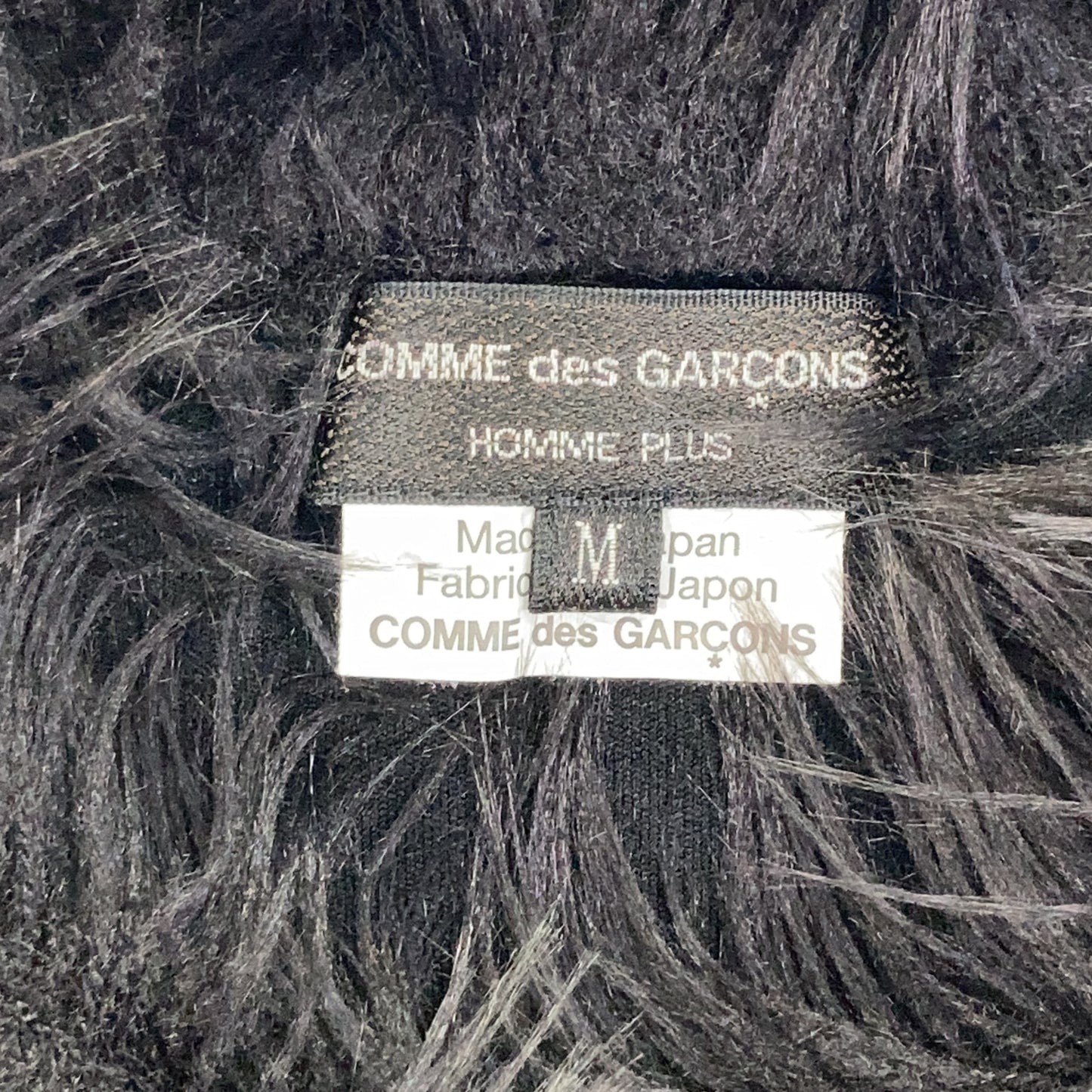 COMME des GARÇONS HOMME PLUS PL-T009 Black 2023 Fur Trim Long Cut-and-Sew Top
