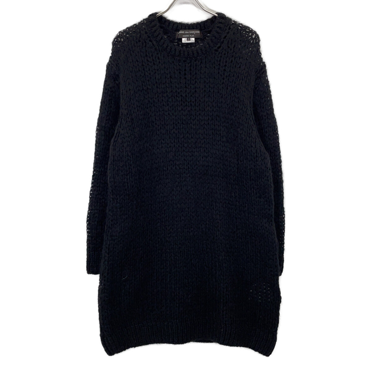 COMME des GARCONS HOMME PLUS 川久保玲 男士支线 黑色 超大版型 低针距 马海毛 长款针织上衣