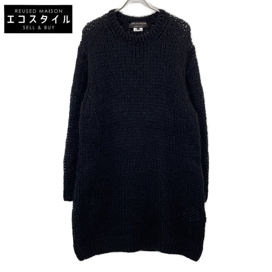 COMMEdesGARCONS HOMME PLUS コムデギャルソンオムプリュス ブラック オーバーサイズ ローゲージ モヘア ロングニット トップス