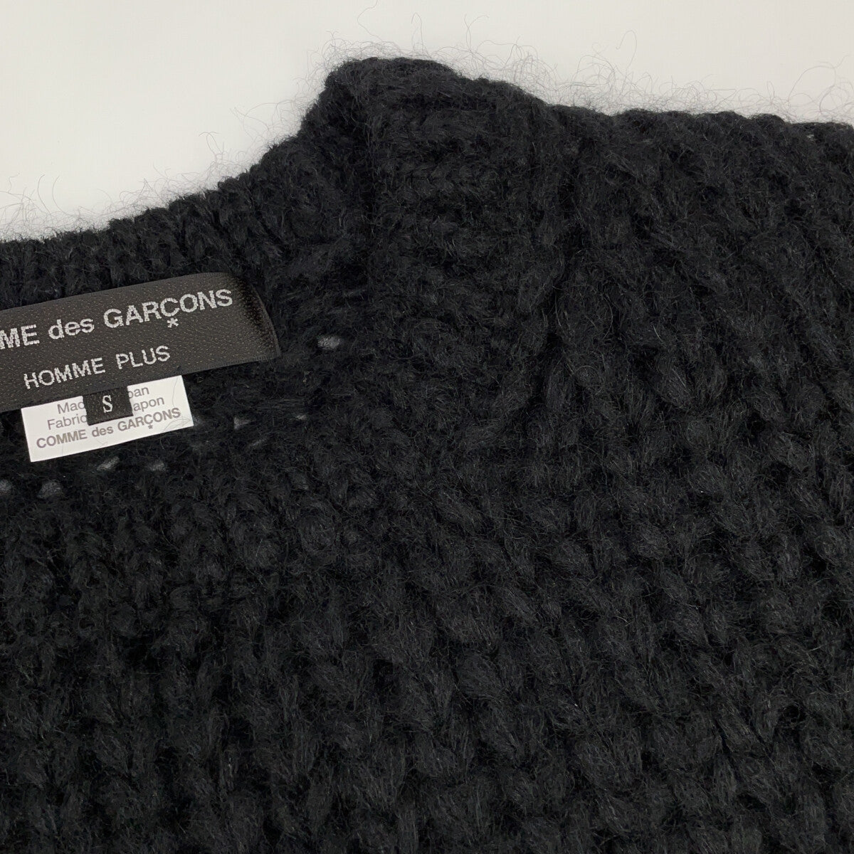 COMME des GARCONS HOMME PLUS 川久保玲 男士支线 黑色 超大版型 低针距 马海毛 长款针织上衣