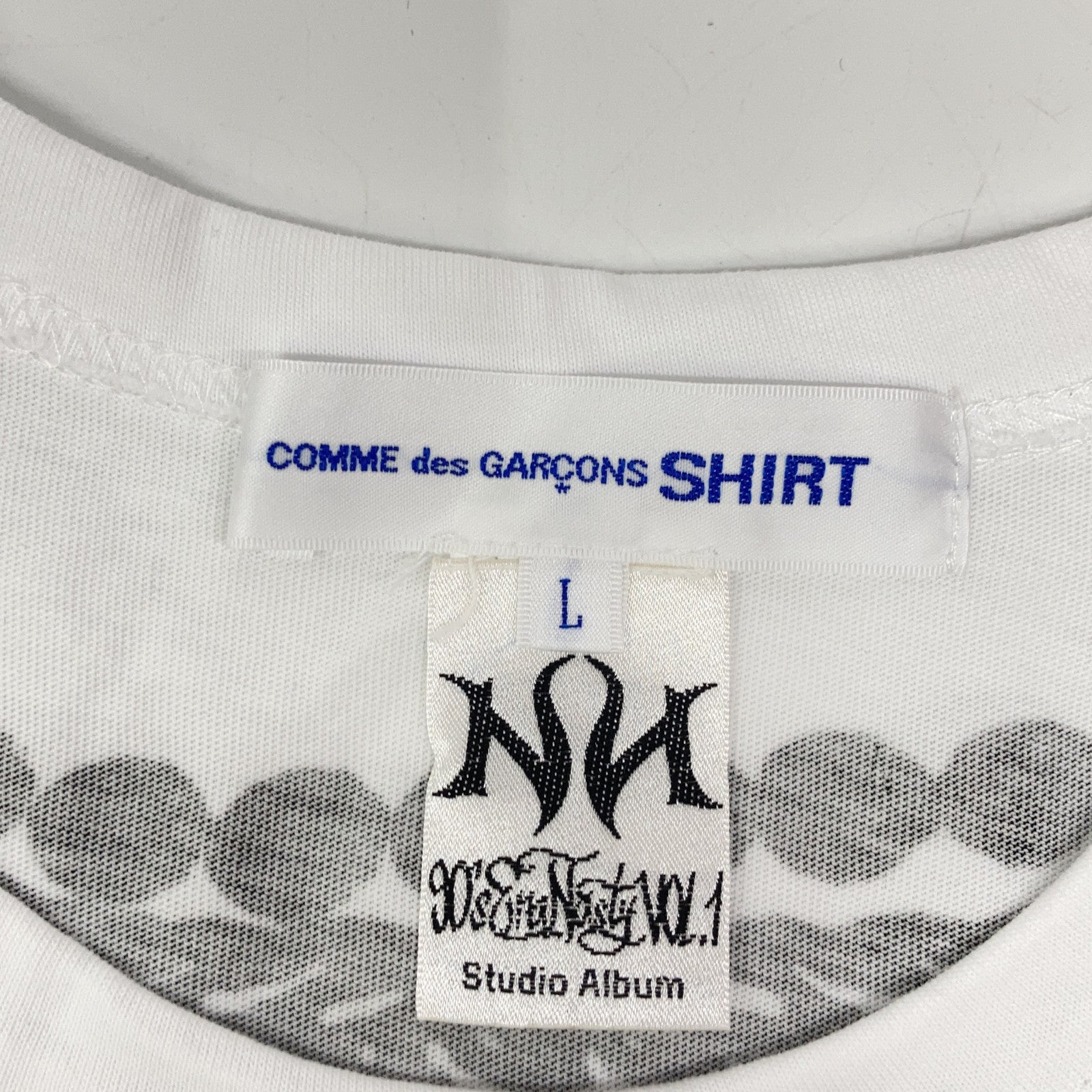 COMME des GARCONS SHIRT 川久保玲衬衫 ×ASAP Nast 黑白印花T恤 上衣
