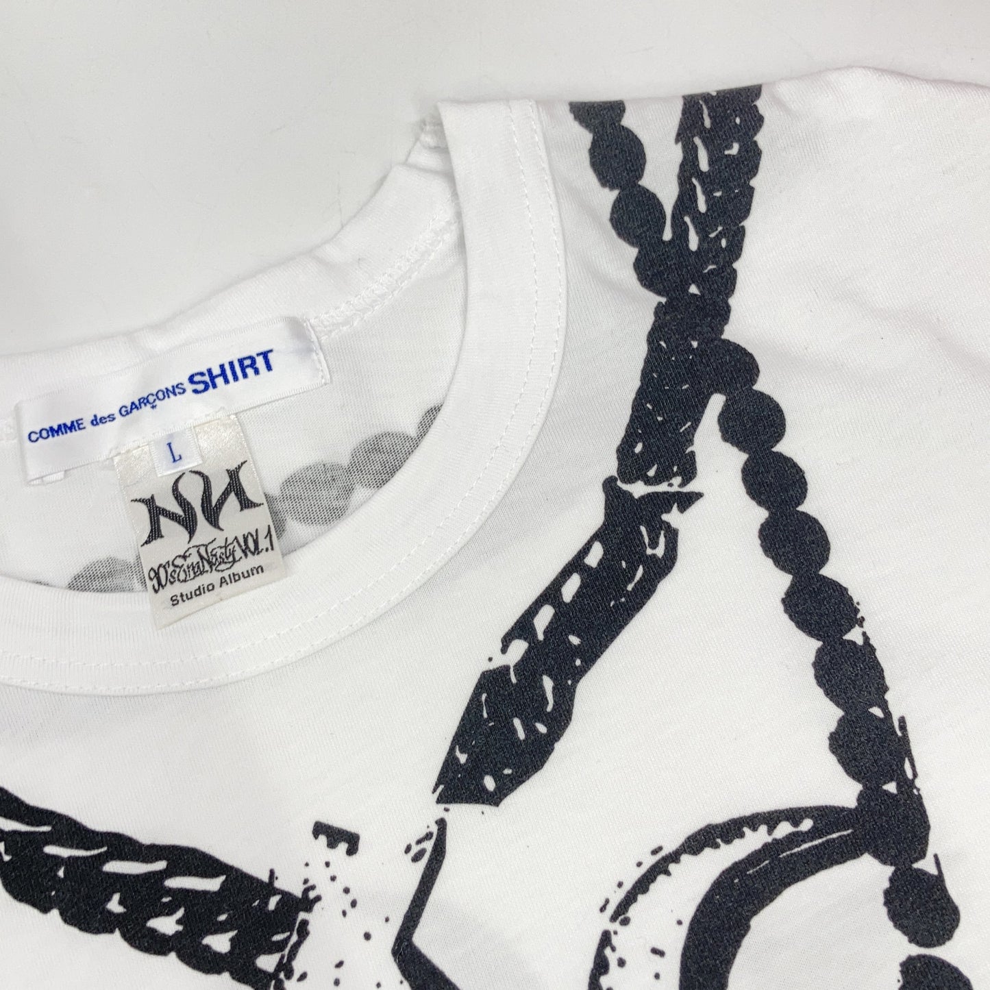COMME des GARCONS SHIRT 川久保玲衬衫 ×ASAP Nast 黑白印花T恤 上衣