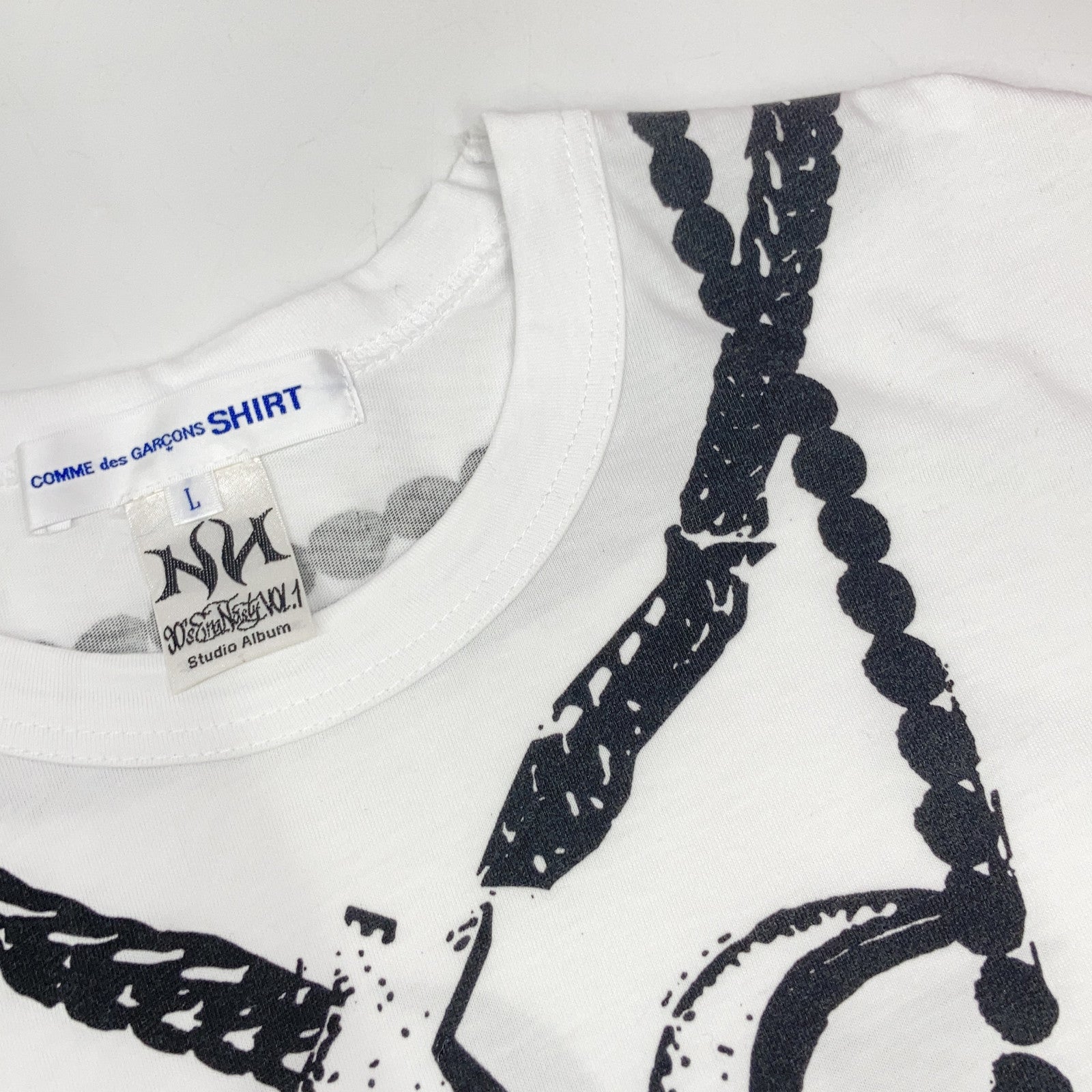 COMME des GARCONS SHIRT 川久保玲衬衫 ×ASAP Nast 黑白印花T恤 上衣