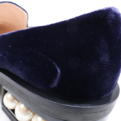 Nicholas Kirkwood ニコラスカークウッド 【美品】ベロア パールヒール ローファー シューズ