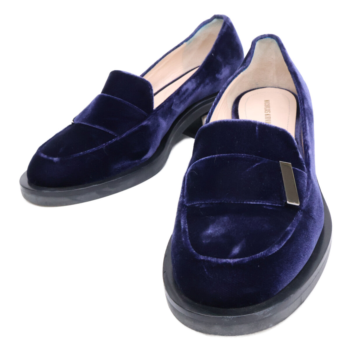 Nicholas Kirkwood ニコラスカークウッド 【美品】ベロア パールヒール ローファー シューズ