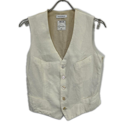 MADISON BLUE Ecru Ivory 100% Linen Vest