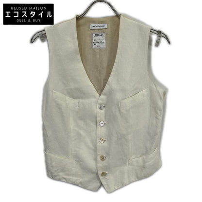 MADISON BLUE Ecru Ivory 100% Linen Vest