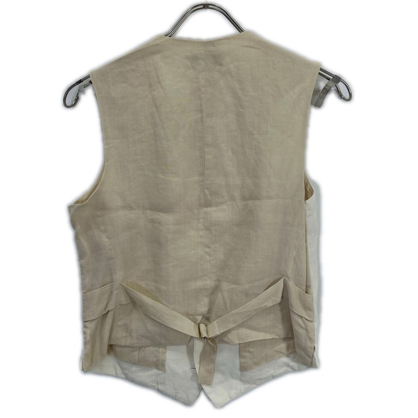 MADISON BLUE Ecru Ivory 100% Linen Vest