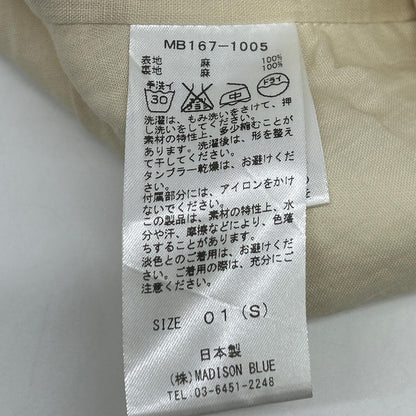 MADISON BLUE Ecru Ivory 100% Linen Vest