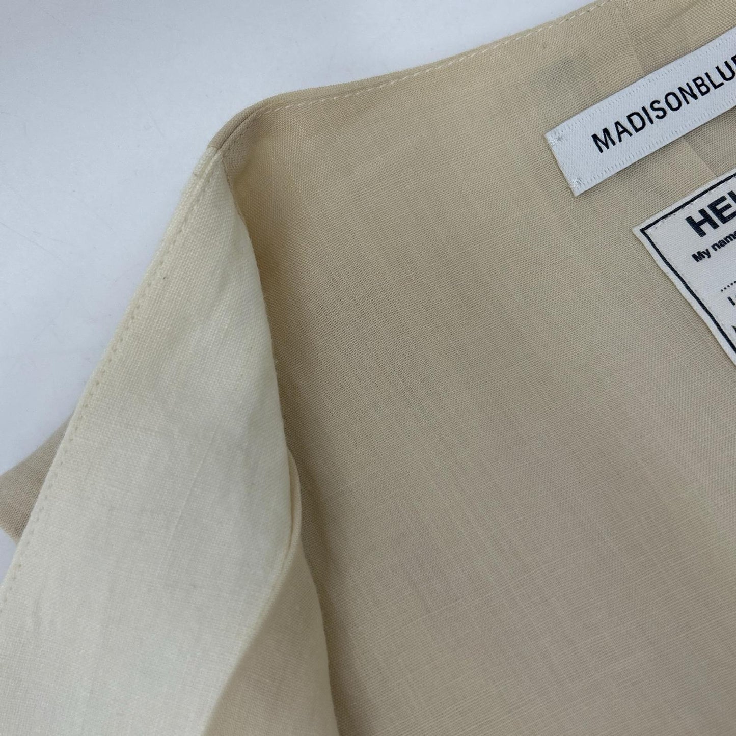 MADISON BLUE Ecru Ivory 100% Linen Vest