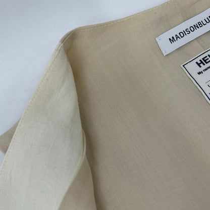 MADISON BLUE Ecru Ivory 100% Linen Vest