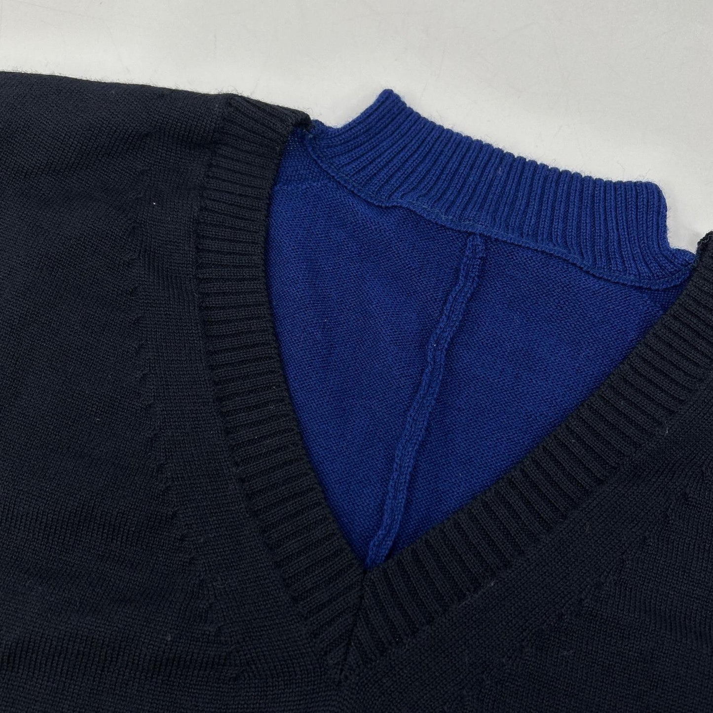sacai サカイ 13-01900 ネイビー×ブルー レース ドッキング ニット トップス