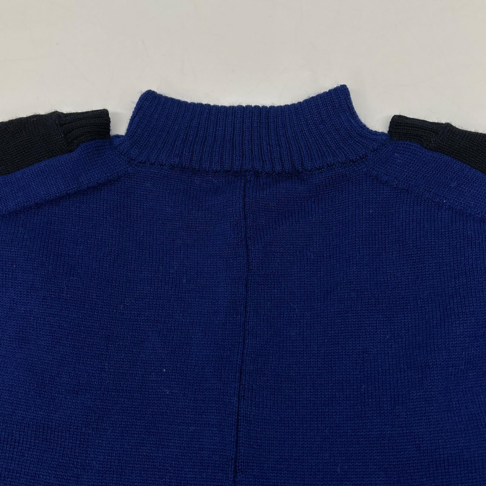 sacai サカイ 13-01900 ネイビー×ブルー レース ドッキング ニット トップス