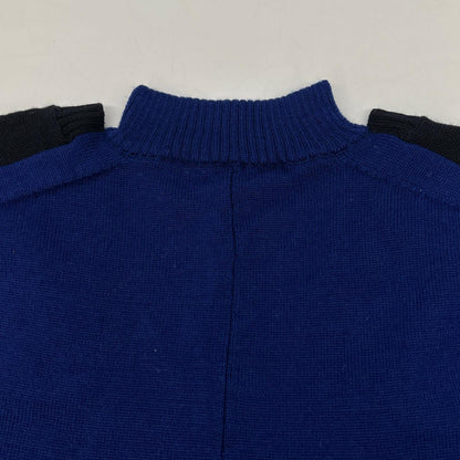 sacai サカイ 13-01900 ネイビー×ブルー レース ドッキング ニット トップス