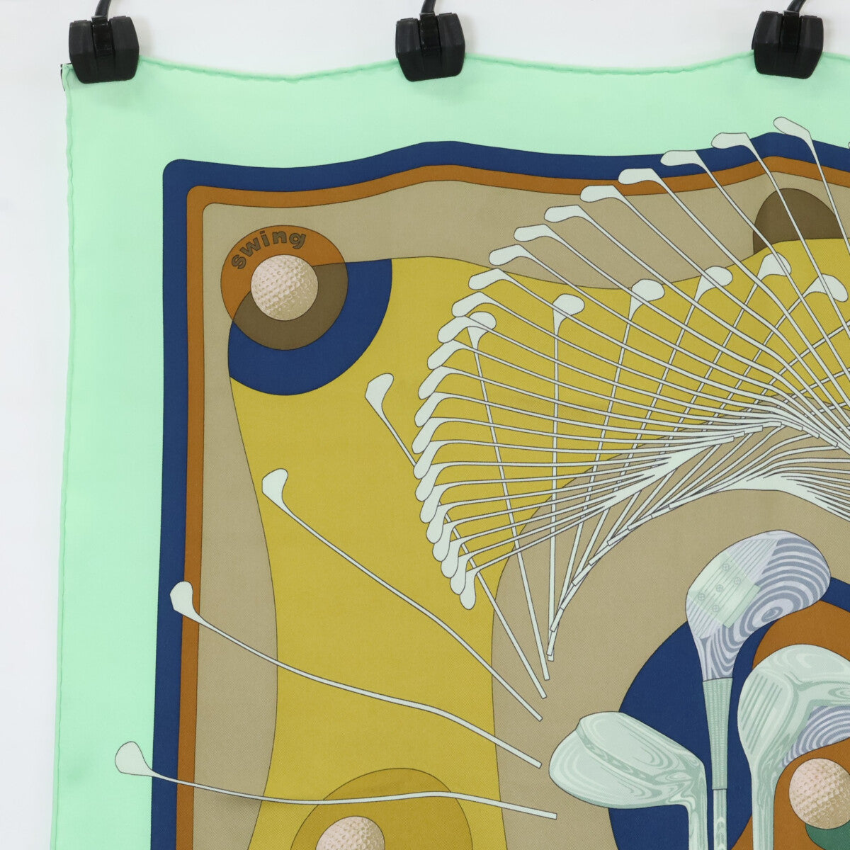HERMES エルメス SWING ゴルフクラブ カレ70 シルク スカーフ