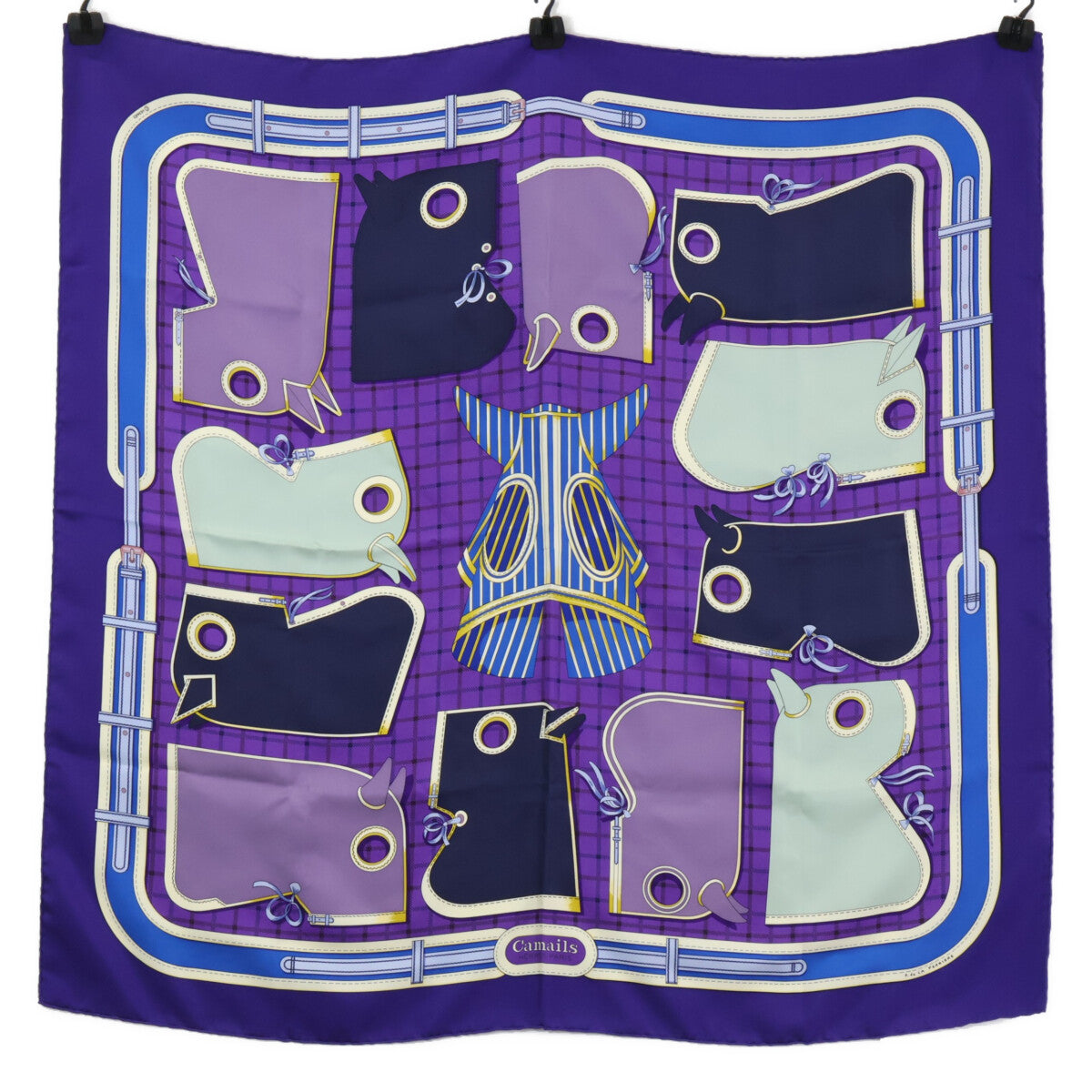HERMES エルメス 【美品】Camails カマイユ カレ90 シルク スカーフ