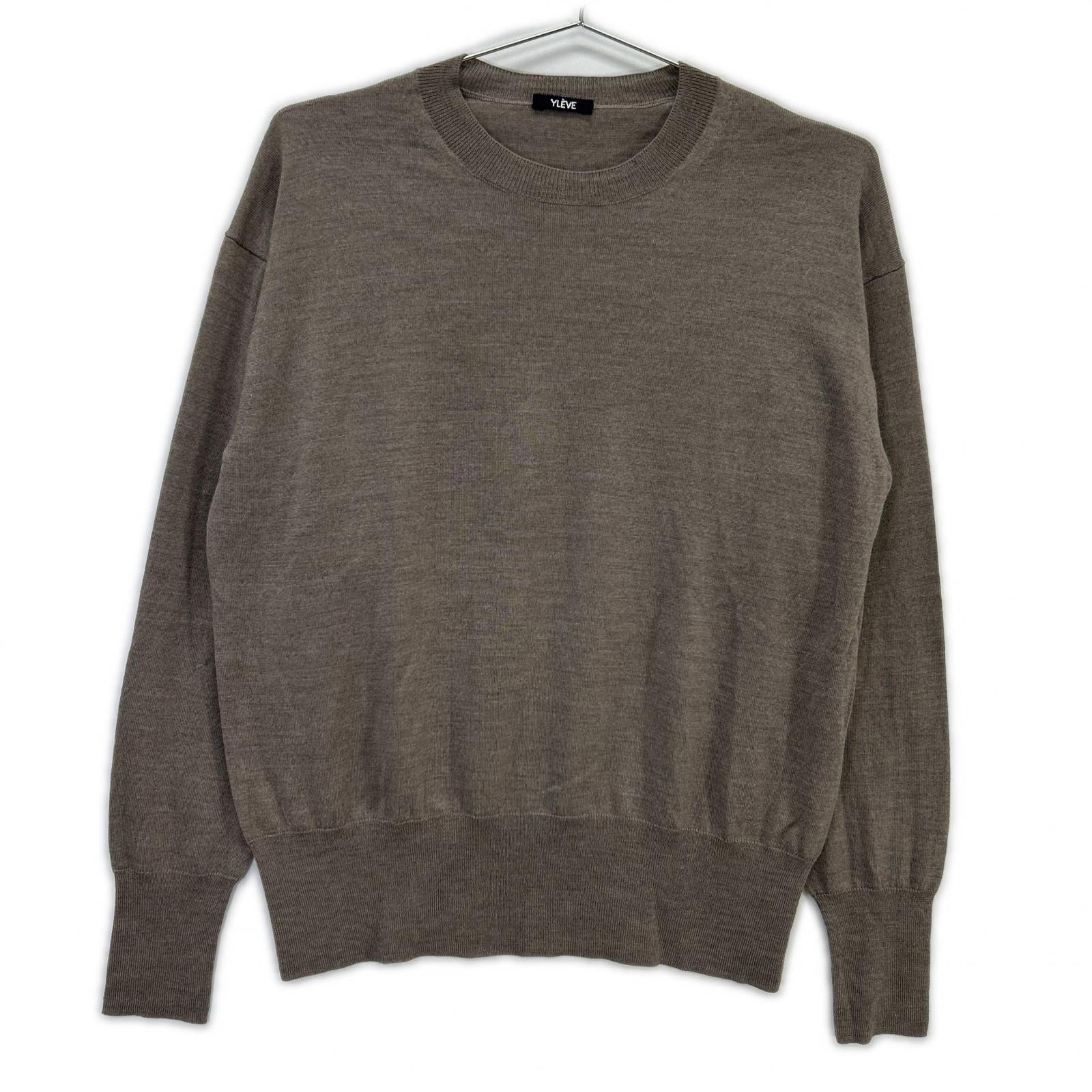 168-8260031 Greige Wool x Silk x Cashmere Pullover Knit Top F Women's